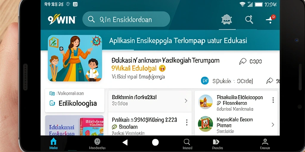Tampilan antarmuka aplikasi Ensiklopedia 9WIN yang menarik dan intuitif.
