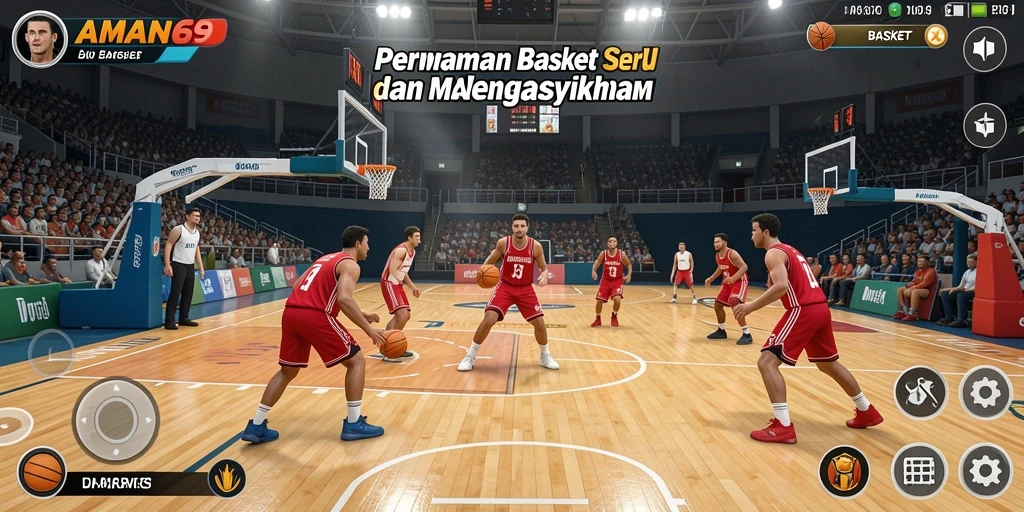 Tampilan antarmuka permainan Basket yang mengesankan.