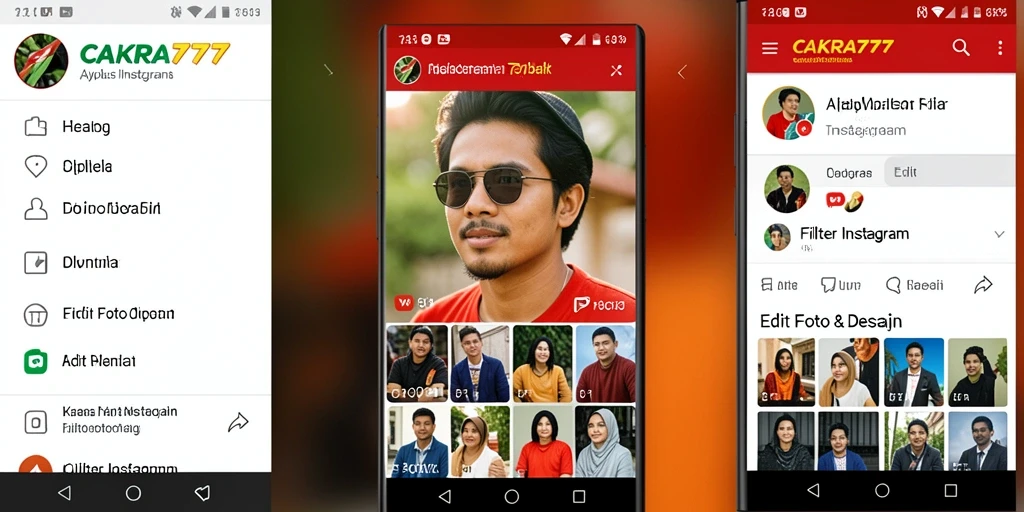 Antarmuka pengguna CAKRA777 dengan koleksi filter yang menarik.