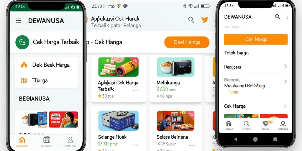 Screenshot DEWANUSA menampilkan antarmuka aplikasi Cek Harga yang informatif.