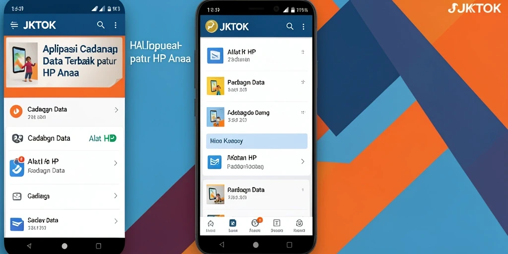 Tampilan antarmuka JKTOK untuk cadangan data yang mudah digunakan.