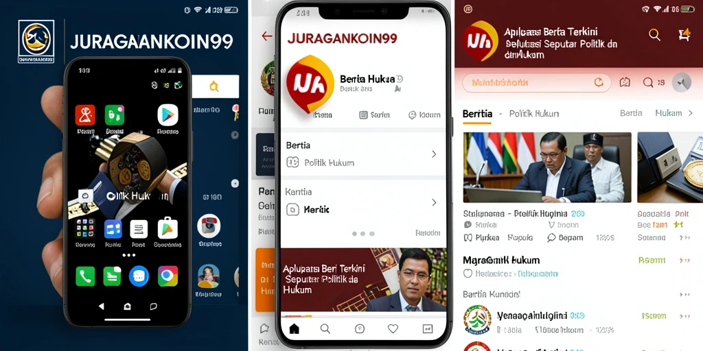 Antarmuka aplikasi JURAGANKOIN99 untuk berita politik dan hukum.