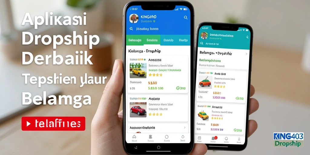 Tampilan antarmuka aplikasi KING403 untuk dropship yang intuitif dan user-friendly.
