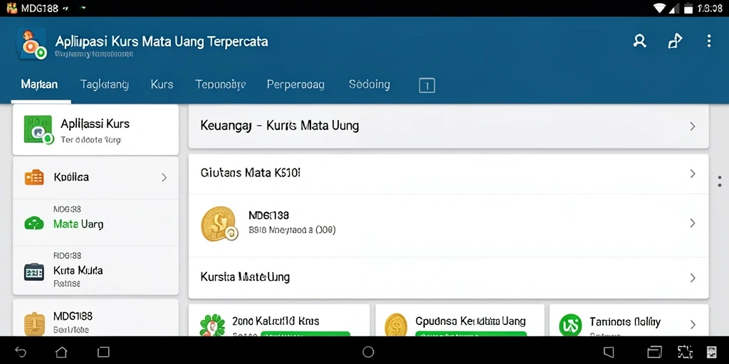 Antarmuka MDG188 menampilkan fungsi konversi mata uang yang praktis dan informatif.