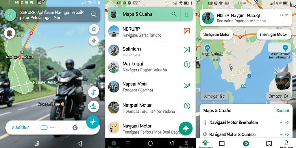 Antarmuka aplikasi SERURP untuk Navigasi Motor yang intuitif dan informatif.