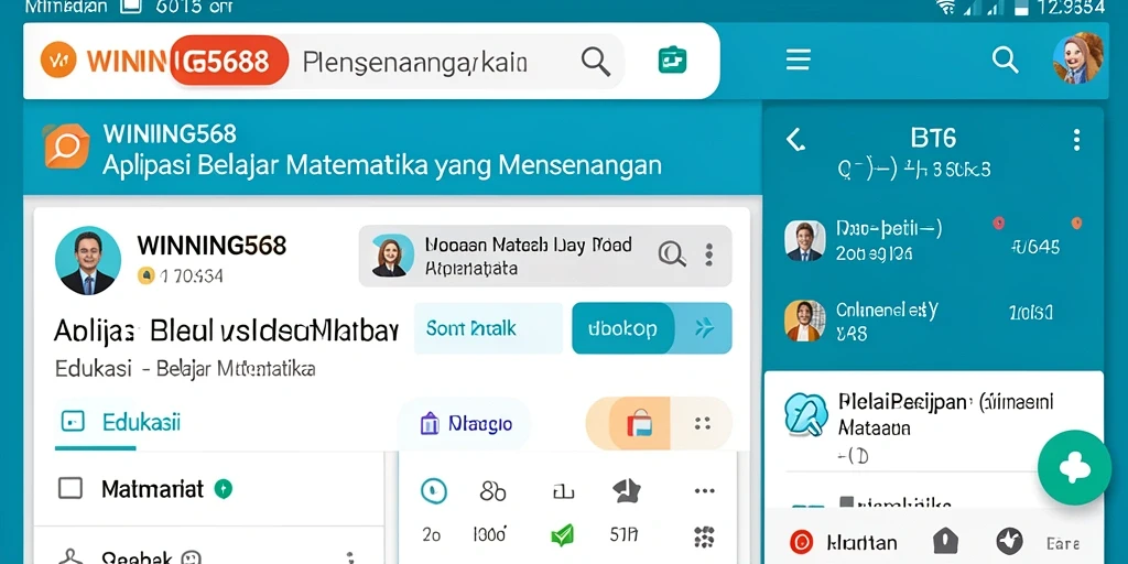 Tampilan antarmuka interaktif WINNING568 saat belajar matematika.